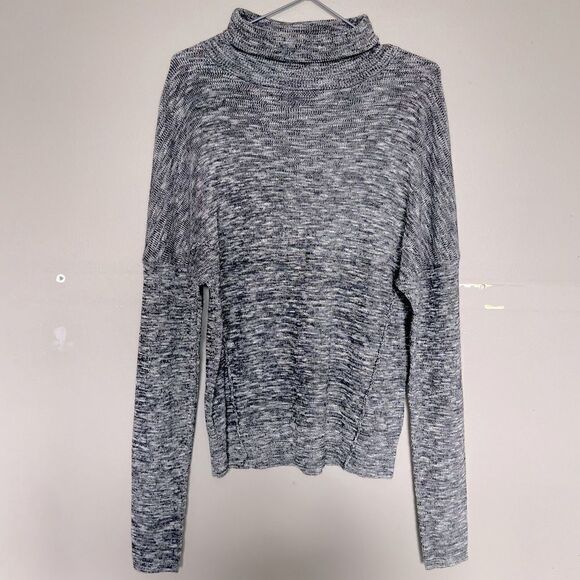 Moth | Anthropologie Marled Grey Knit Wool Blend Turtleneck Sweater Size Small - Picture 6 of 6